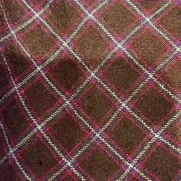 Vintage Maroon Pendleton plaid pattern button up wool medium - Picture 12 of 16